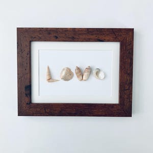 Seashell Art Framed | Coastal Artwork | Coastal Decor | Beach Lover Gift | Seashell Love Art