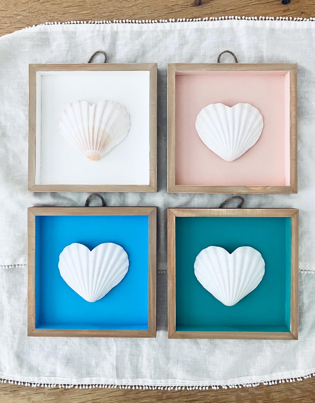 Seashell Heart Art | Coastal Decor | Beach House Decor | Valentines Day ... - Seashell Gift For Her Coastal Style