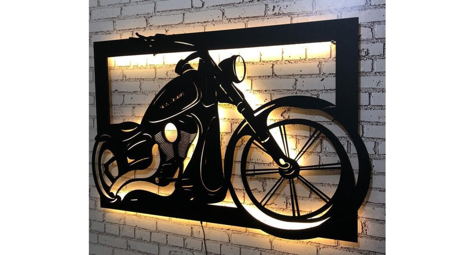 Harley Davidson Wall Art Led Light Wal Hangings Wal Decor Etsy