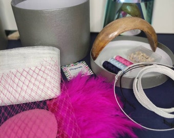 DIY Millinery kit with Hat Block, Make your own Ascot Hat, Bandeau