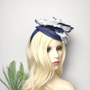 Navy Blue Hat, Special occasion Millinery, Custom Hat