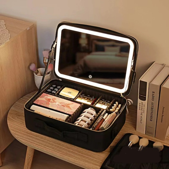Cosmetic Makeup Bag With Mirror Toiletry Bag Vegan Bag for 