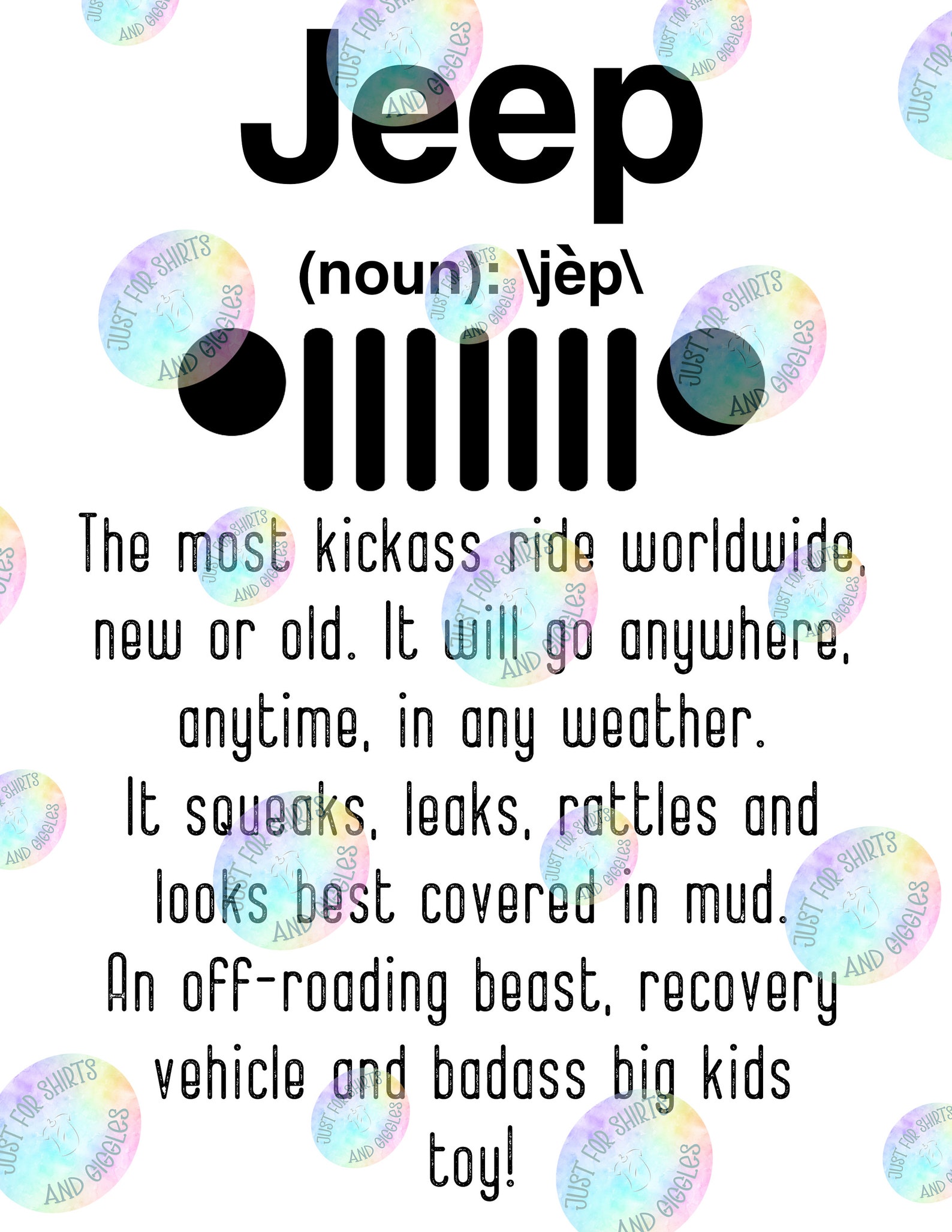 Jeep Definition PNG File Sublimation Etsy