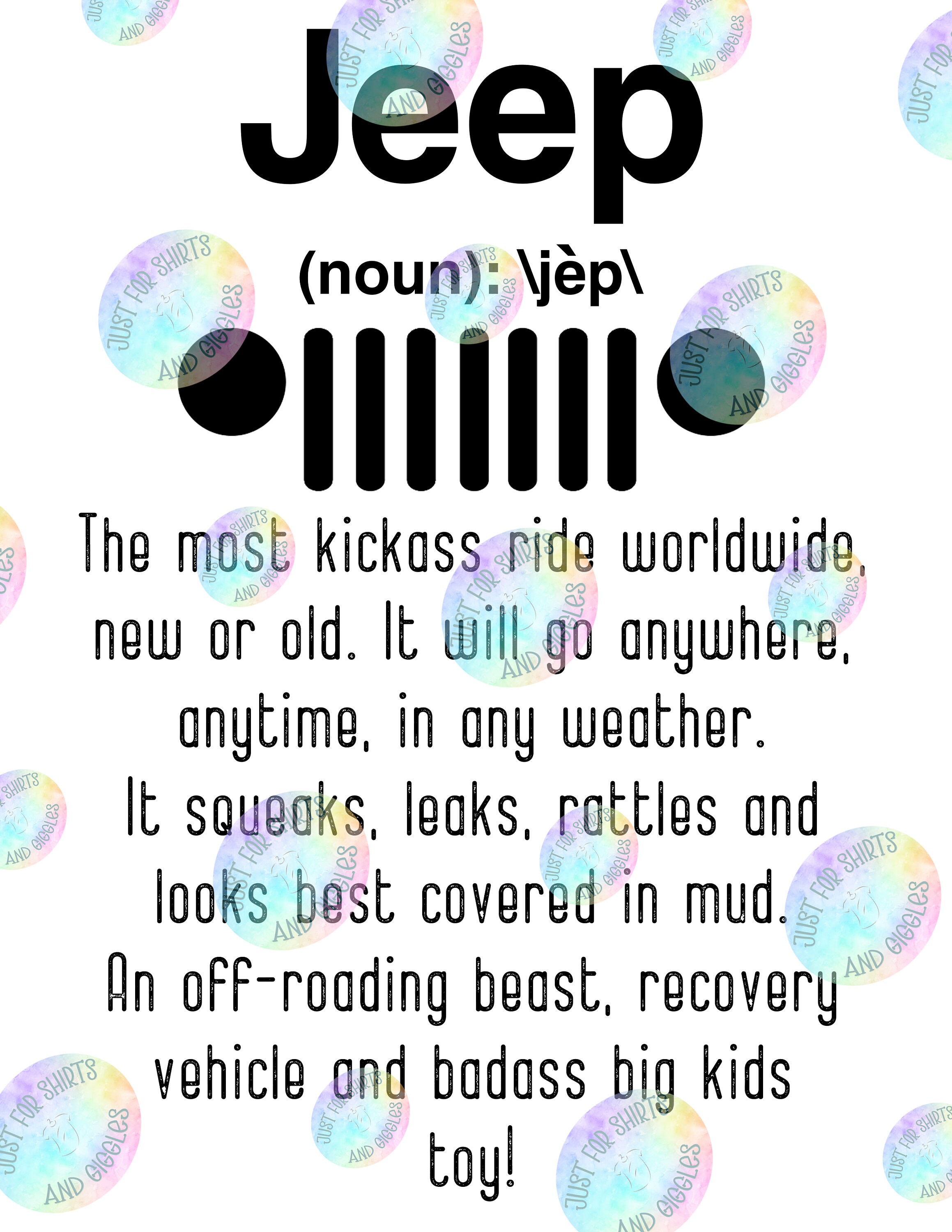 Jeep Definition PNG File Sublimation Etsy