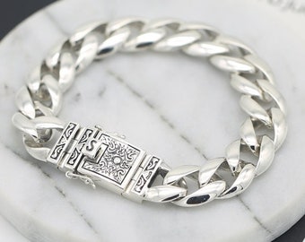NEW 9" PURE SILVER .999 MENS BRACELET BLING SERIES BY ANARCHY PM JEWELRY #E1753 