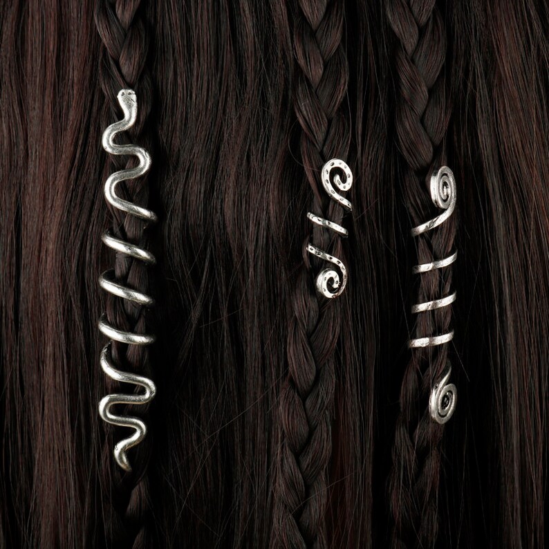 Viking hair vintage hair spirals Hair braid jewelry Unisex Etsy