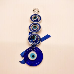 Decoración de mal de ojo azul, colgante de pared de mal de ojo, cuenta de ojo turco, Nazar Boncuk, amuleto turco, gran mal de ojo, ojo griego, protección del hogar