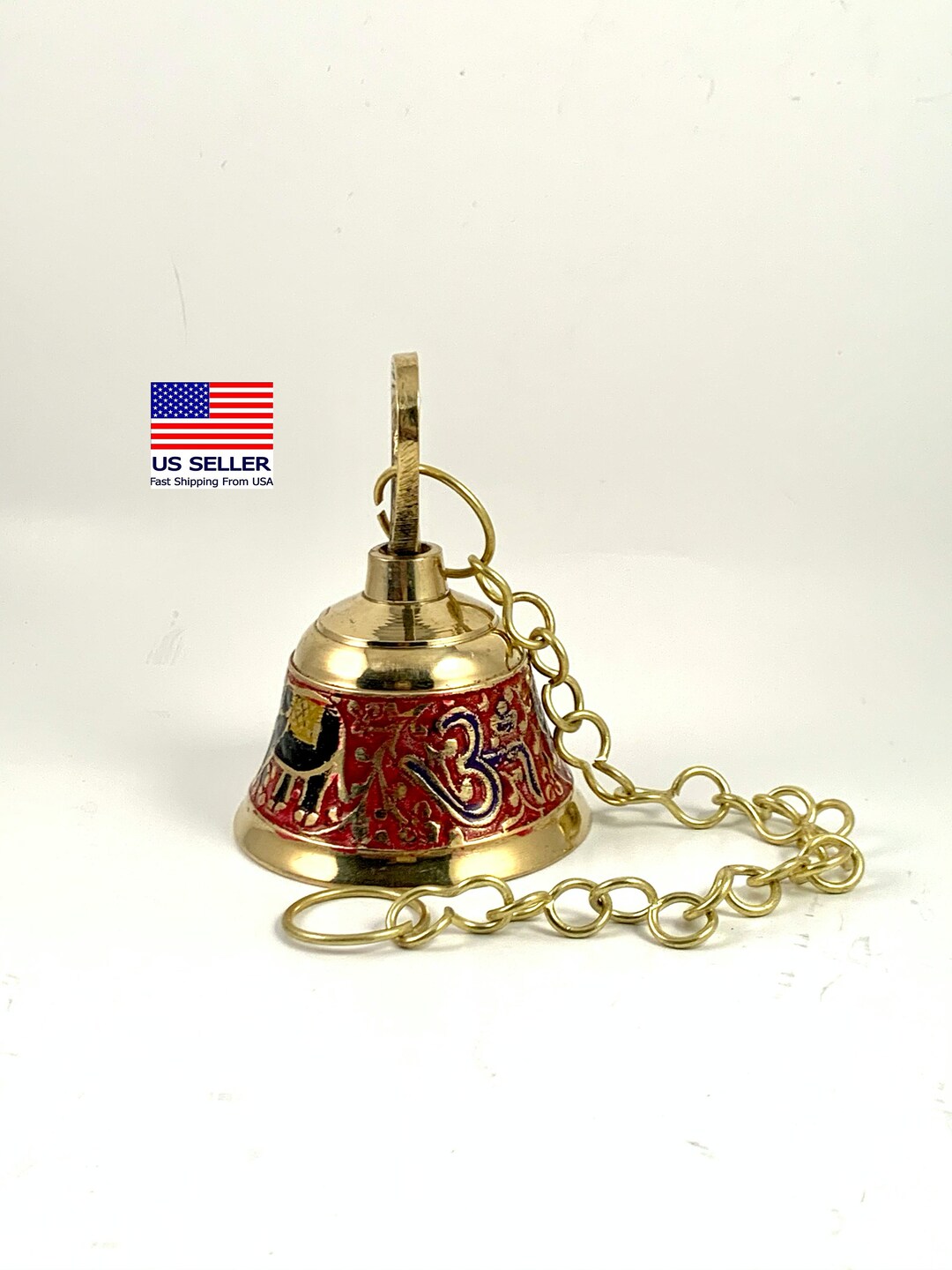 Brass Hanging Pooja Bell multi_5 Inch X 3 Inch Etsy