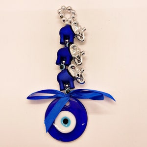 Decoración de mal de ojo azul, colgante de pared de mal de ojo, cuenta de ojo turco, Nazar Boncuk, amuleto turco, gran mal de ojo, ojo griego, protección del hogar