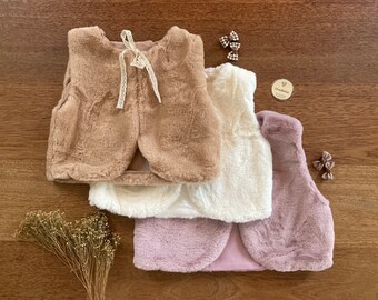 Cardigan in pelliccia, gilet in pelliccia, gilet per ragazza, gardigan per ragazza - diversi colori