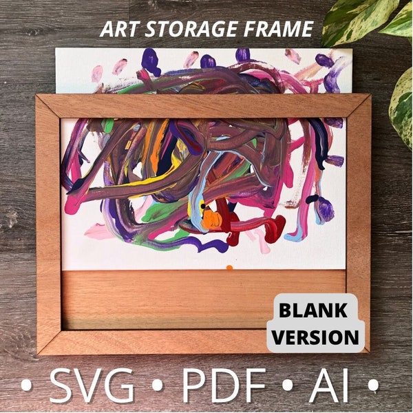 BLANK Art Storage Frame Version Laser Cut File INSTANT DOWNLOAD svg pdf Ai glowforge k40 thunder kid art display organization decor rustic