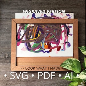 MARCO DE ALMACENAMIENTO DE ARTE GRABADO, VERSIÓN, ARCHIVO CORTADO A LÁSER, DESCARGA INSTANTÁNEA, SVG, PDF, AI, Glowforge K40 Thunder, ARTE PARA NIÑOS, EXHIBICIÓN, ORGANIZACIÓN, DECORACIÓN