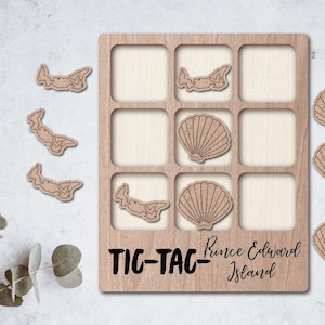 PRINCE EDWARD ISLAND Arquivo de corte a laser Jogo Tic Tac Toe - download instantâneo - svg dxf Ai - glowforge k40 trovão - jogos de madeira - cortador a laser
