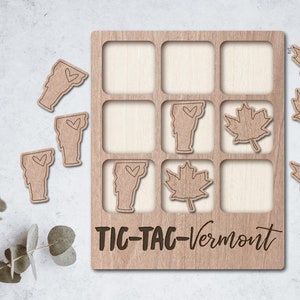 VERMONT Laser Cut Datei Tic Tac Toe Tisch Spiel - SOFORT DOWNLOAD - svg dxf Ai - glowforge k40 Donner - Holzspiele - Lasercutter