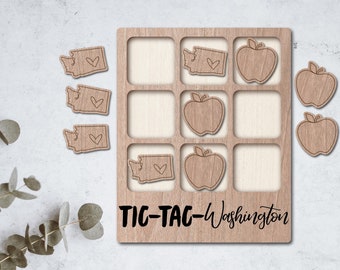 WASHINGTON Laser Cut File Tic Tac Toe coffee table game INSTANT download - svg pdf Ai - glowforge k40 thunder - wooden games - laser cutter