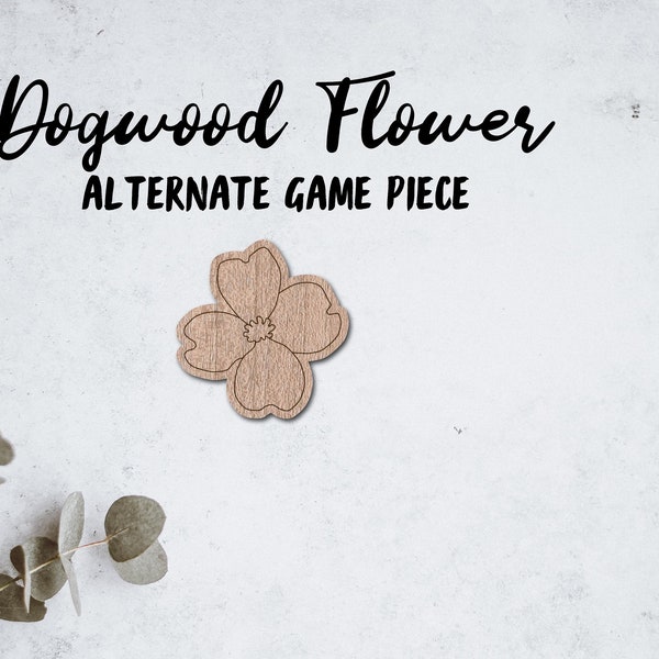Dogwood flower blossom game piece - INSTANT download - svg dxf Ai - glowforge k40 thunder - wooden games - laser