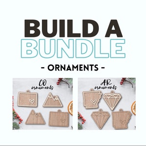 Construire un Bundle State ou un Dog Christmas Décorations Fichiers découpés au laser - Glowforge k40 Beamo Thunder mira - Décor DIY - SVG DXF AI - fichiers numériques