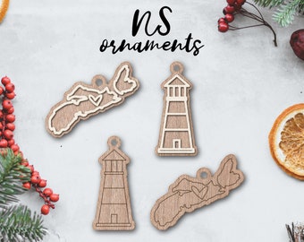 NOVA SCOTIA lighthouse ornament laser file INSTANT download svg dxf Ai glowforge k40 thunder rustic wood ornament keychain christmas decor