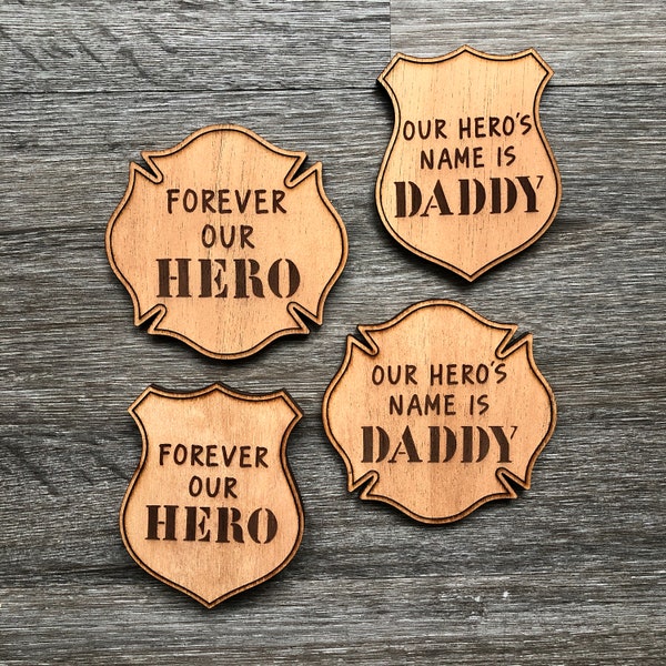 Laser cut file Father's Day First Responder hero magnets - SVG DXF Ai INSTANT download - Glowforge Beamo k40 - firefighter police gift