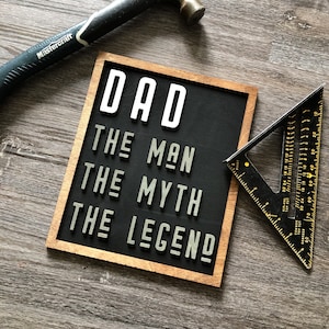 Laserschnittdatei Vatertagsschild - SVG DXF Ai SOFORT-Download - Laserschnittdatei - Glowforge Beamo k40 - Geschenk für Väter - Papa Legende