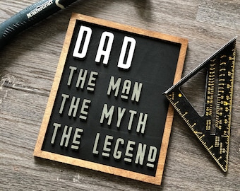 Laser cut file Father's Day Sign - SVG DXF Ai INSTANT download - easy cut file - Glowforge Beamo k40 - diy personalized gift - Dad legend