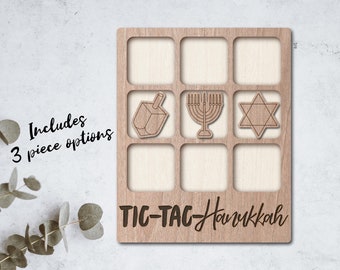 Hanukkah laser File Tic Tac Toe coffee table game - INSTANT DOWNLOAD - svg dxf Ai - glowforge k40 thunder - wooden games - laser cutter