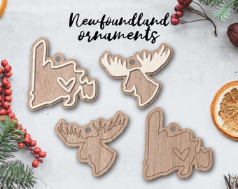 Arquivo laser para ornamento de alce de Terra Nova, download instantâneo, SVG, DXF, AI, Glowforge K40 Thunder, ornamento rústico de madeira, chaveiro, decoração de Natal.