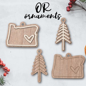 Arquivo de enfeite de árvore do OREGON a laser - Download instantâneo - svg dxf Ai - glowforge k40 thunder - chaveiro de enfeite de madeira rústica - decoração de natal