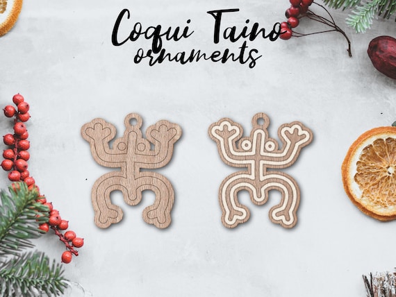 COQUI TAINO puerto rico ornament laser file INSTANT download svg dxf Ai glowforge k40 thunder rustic wood ornament keychain christmas decor