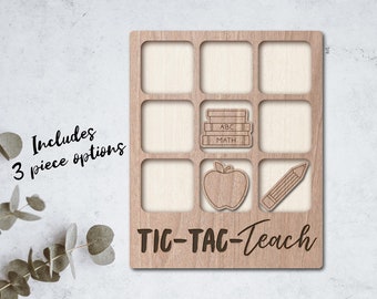 Teacher laser File Tic Tac Toe coffee table game - INSTANT DOWNLOAD - svg dxf Ai - glowforge k40 thunder - wooden games - laser cutter