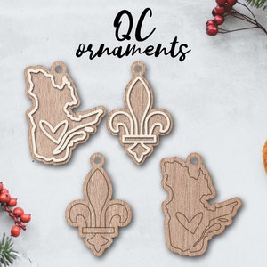 QUEBEC flor de lis ornamento arquivo laser download INSTANTÂNEO svg dxf Ai glowforge k40 trovão ornamento de madeira rústica chaveiro decoração de natal