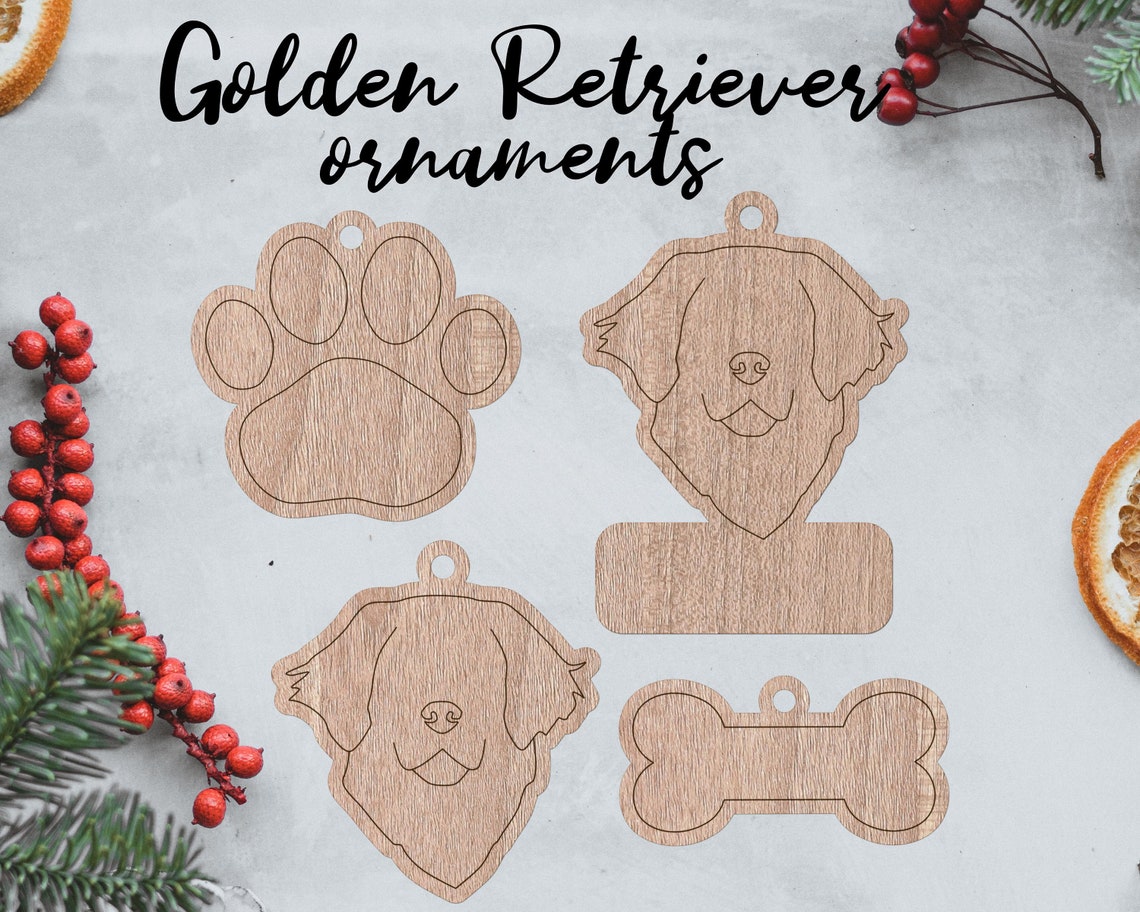 Golden Retriever Dog Ornament Laser File - INSTANT Download Svg Pdf Ai ...