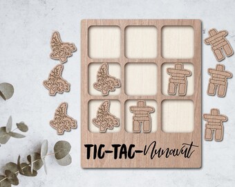 NUNAVUT canada Tic Tac Toe coffee table game - INSTANT download - svg dxf Ai - glowforge k40 thunder - wooden games - laser cutter easy file