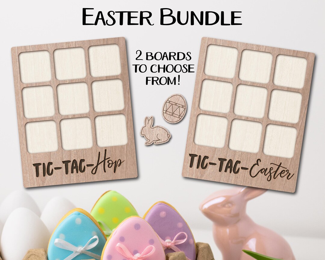 Easter Bunny Egg Tic Tac Toe Coffee Table Game Laser File INSTANT ...