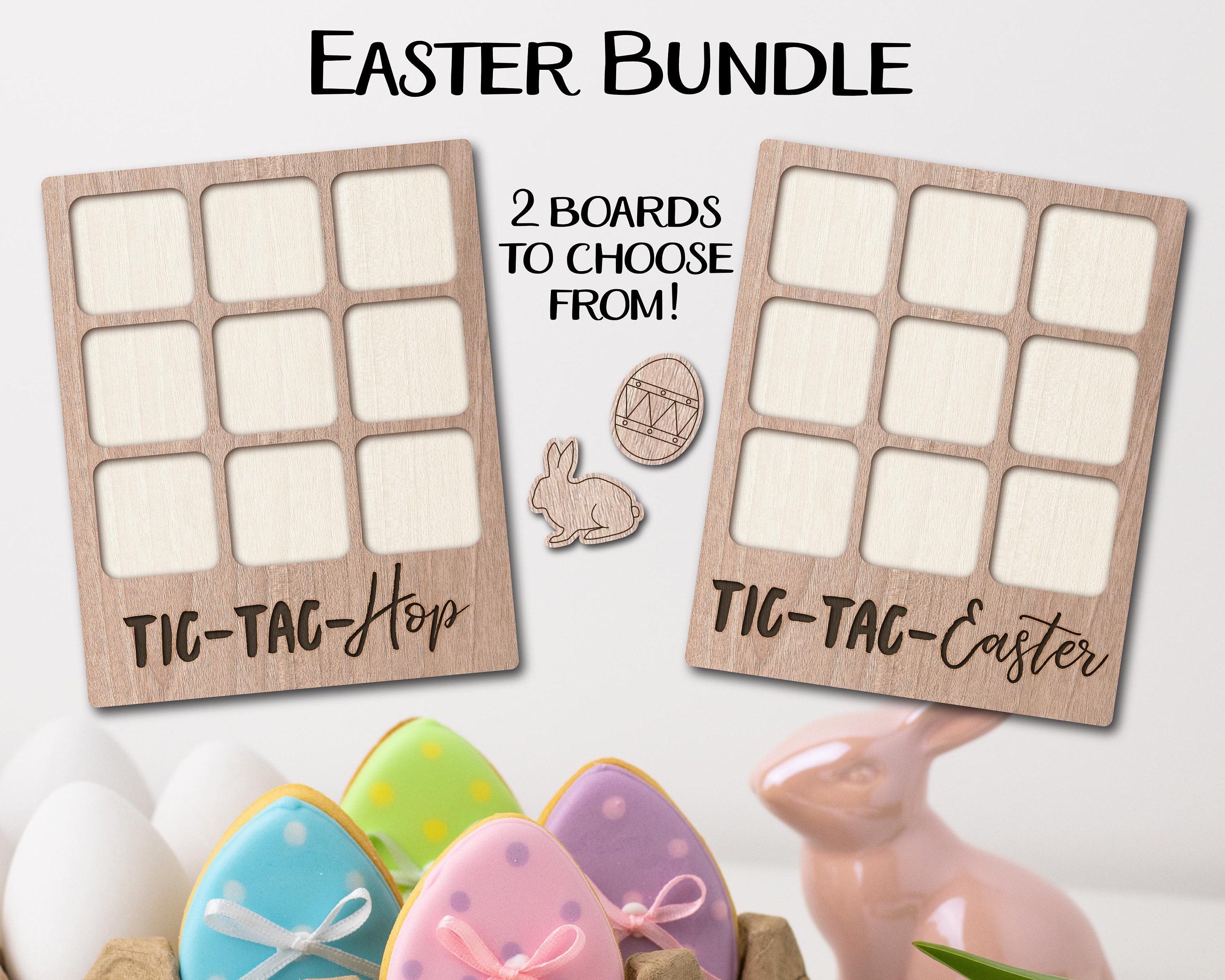 Easter Bunny Egg Tic Tac Toe Coffee Table Game Laser File INSTANT ...