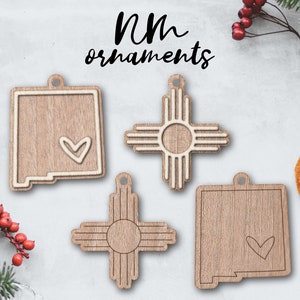 NEW MEXICO usa ornament laser file - INSTANT download - svg dxf Ai - glowforge k40 thunder - rustic wood ornament keychain - christmas decor