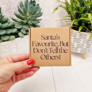 Funny Secret Santa Empty Mini Kraft Box. Office, Adults & Kids Holiday Christmas Present Box For Small Items And Jewellery. Xmas Packaging
