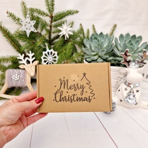 Christmas Kraft Empty Gift Box. Eco Friendly Recyclable Packaging. Xmas Unique Cardboard PIP C6/A6 Royal Mail Large Letter Size Paper Box