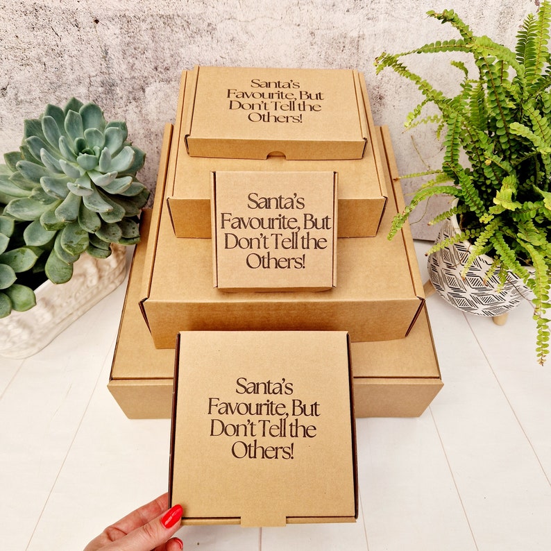 Funny Secret Santa Empty Kraft Gift Boxes, Mini, Medium, Small Parcels ...