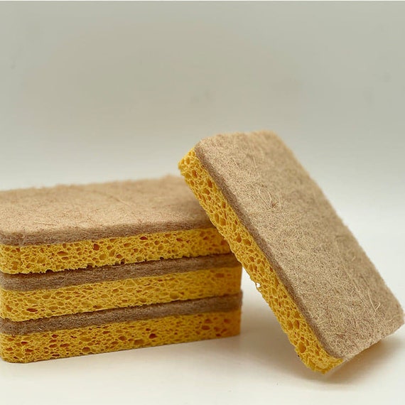 Natural Wooden Pulp Kitchen Sponges for Dishes Non-Scratch