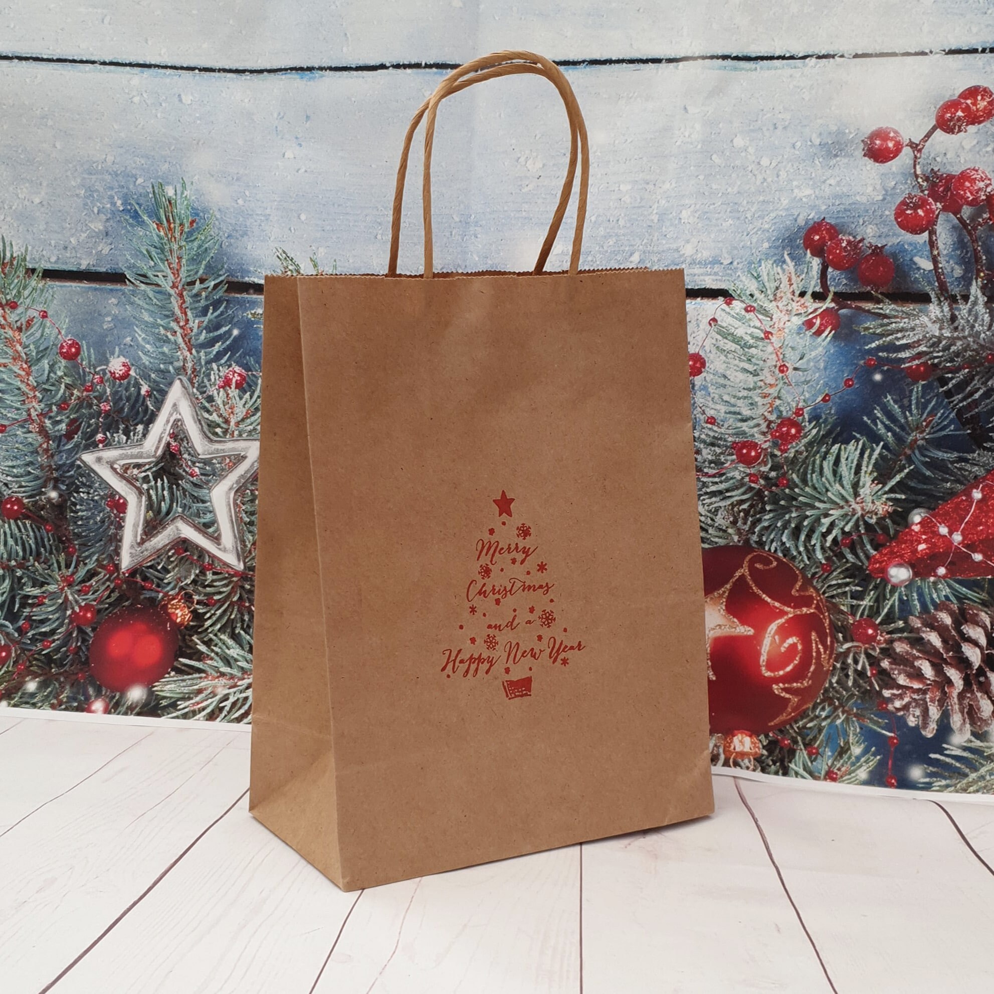 Merry Christmas Party Bags Kraft Brown Christmas Gift Bags - Etsy UK