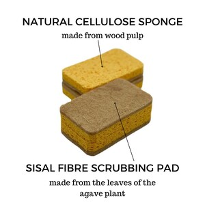 Natural Eco Friendly Plant Based Scrub Sponge. Non-Scratch, Multipurpose Compostable/Biodegradable Zero Waste Scourer for Kitchen & Bathroom image 6