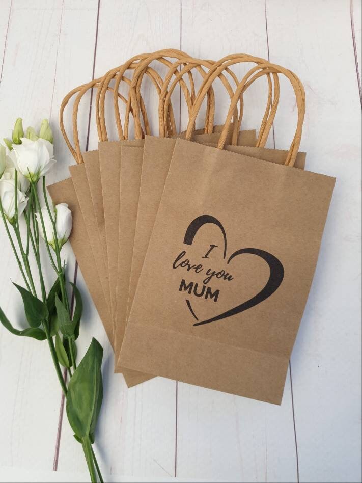 Bolsas papel kraft con mensaje para eventos y tiendas