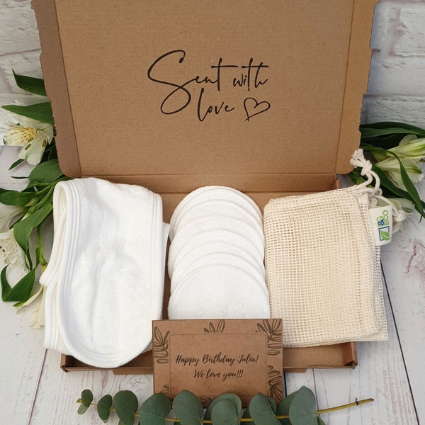 Eco Friendly Gift For Her: Women, Teenage girl. Sustainable, Environmentally Friendly & Zero Waste Bamboo Makeup Remover Set /pads, headband