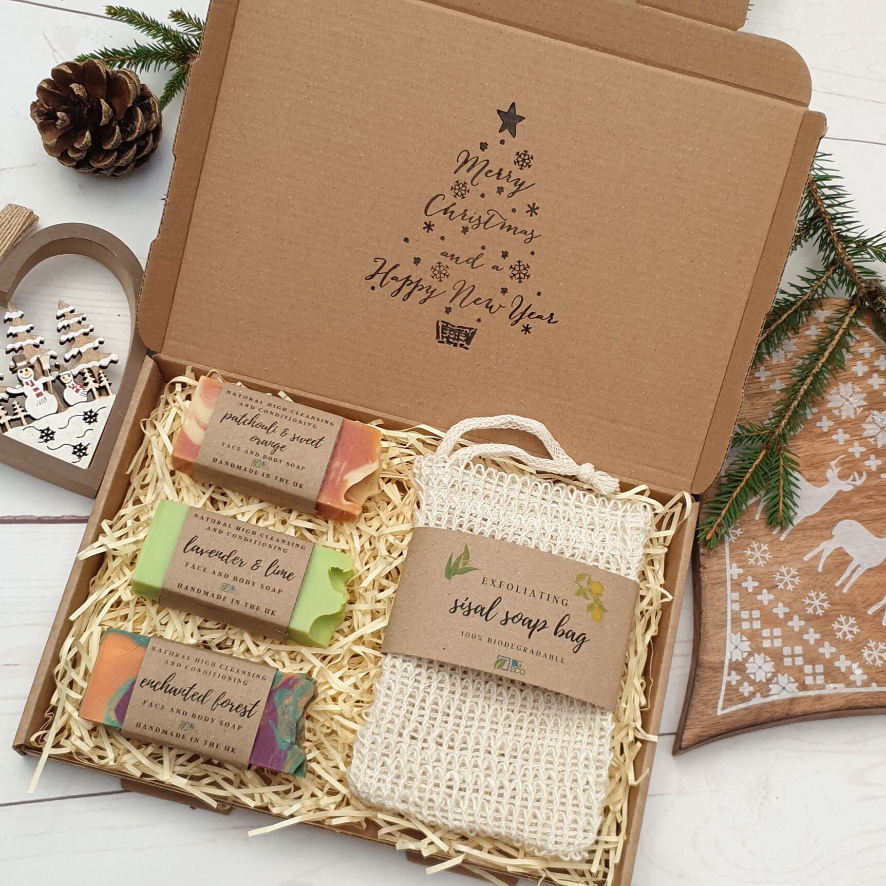 Eco Friendly Christmas Luxury Soap Gift Set Box. 3x Half UK Etsy UK
