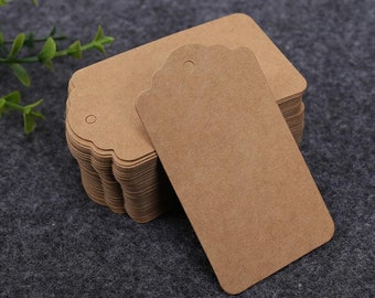 Etiquetas de regalo de papel Kraft en blanco: 10/20/30 piezas con cuerdas. Etiqueta de precio simple. Etiquetas colgantes para regalos de Navidad, cumpleaños y bodas. Etiquetas rectangulares de bricolaje