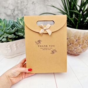 Thank You For Sharing Our Special Day- Wedding Favours Bag. Elegant Small and Medium Size Hand-Stamped Bag With Ribbon and Velcro Closure