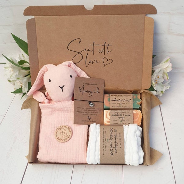 New Mum And Baby Girl Gift Box. Baby Shower Eco Friendly Gift Set. Maternity Leave Gift Box. All Natural, Sustainable. Mummy To Be Gifts