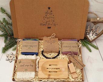 Christmas Gift Set Box For Him. Eco Friendly Sustainable Vegan Self Care Gift Set For Men. Xmas Present for Dad, Son, Husband, Boyfriend