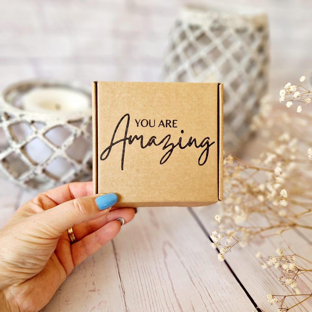 Amazing Box You Are Amazing Box. Hand Stamped Kraft Empty Gift Box. Eco Friendly ...